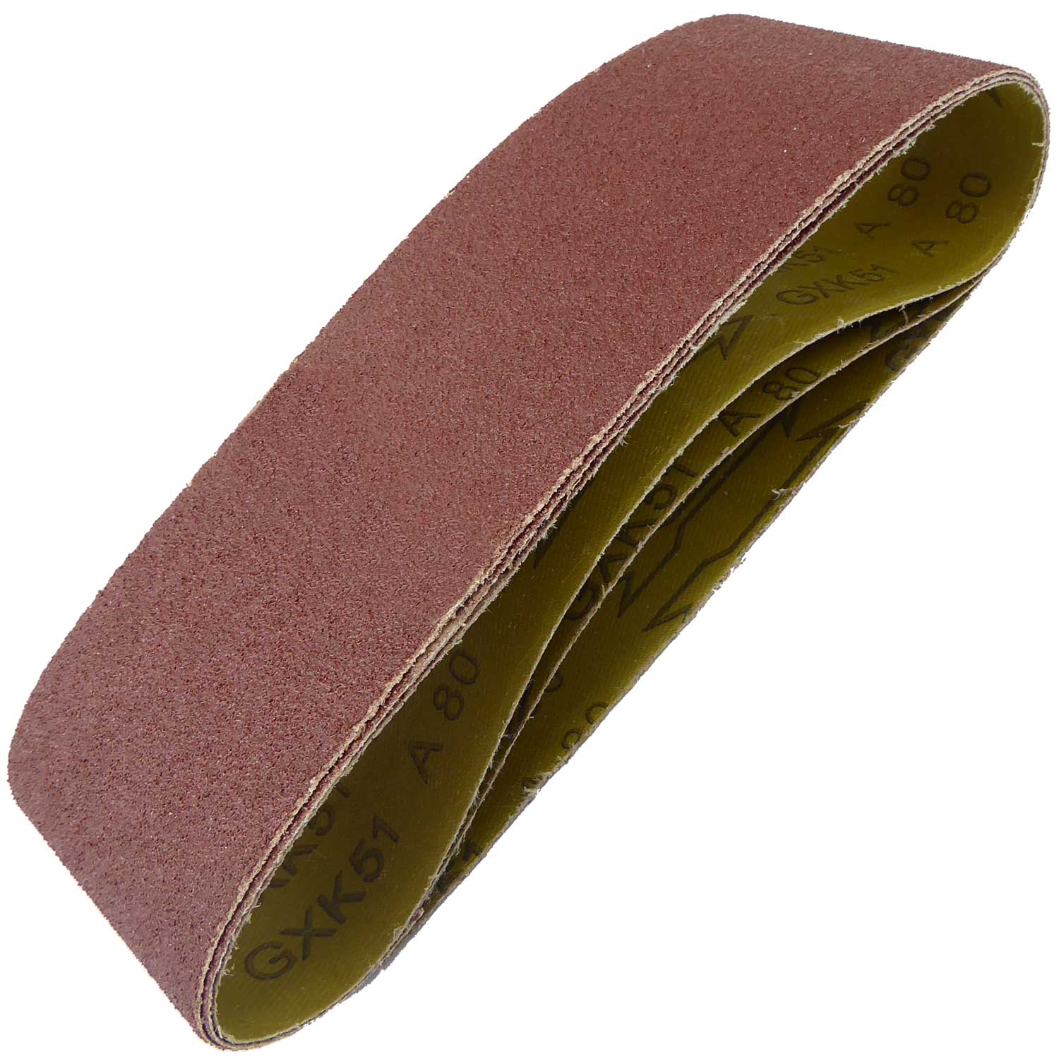 75mm x 533mm Sanding Belt 80 Grit Display Pack of 3